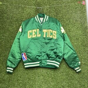 Vintage Boston Celtics Starter Satin Jacket Mens Medium 90s NBA Green USA Made